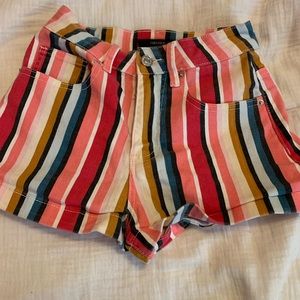 colorful jean shorts